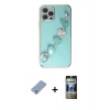 MARSİLYAN™- iPhone 12 Pro Kılıf Nova Işık Prime - Siyah 34D Hayalet Izgaralı Cam + Metal Kamera Lens Koruma Cam - KUYL