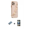 MARSİLYAN™- iPhone 12 Pro Kılıf Nova Işık Prime - Siyah 34D Hayalet Izgaralı Cam + Shine Kamera Lens Koruma Cam - GI