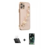 MARSİLYAN™- iPhone 12 Pro Kılıf Nova Işık Prime - Siyah 360 Mat Full Body Arka Koruyucu + Kamera Lens Koruma Cam - SF