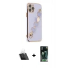 MARSİLYAN™- iPhone 12 Pro Kılıf Nova Işık Prime - Siyah 360 Mat Full Body Arka Koruyucu + Kamera Lens Koruma Cam - SF