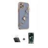 MARSİLYAN™- iPhone 12 Pro Kılıf Nova Işık Prime - Siyah 360 Mat Full Body Arka Koruyucu + Kamera Lens Koruma Cam - SF