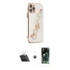 MARSİLYAN™- iPhone 12 Pro Kılıf Nova Işık Prime - Siyah 360 Mat Full Body Arka Koruyucu + Kamera Lens Koruma Cam - SF