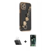 MARSİLYAN™- iPhone 12 Pro Kılıf Nova Işık Prime - Siyah 360 Mat Full Body Arka Koruyucu + Kamera Lens Koruma Cam - SF