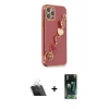 MARSİLYAN™- iPhone 12 Pro Kılıf Nova Işık Prime - Siyah 360 Mat Full Body Arka Koruyucu + Kamera Lens Koruma Cam - SF