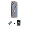 MARSİLYAN™- iPhone 12 Pro Kılıf Nova Işık Prime - Siyah 360 Mat Full Body Arka Koruyucu + Metal Kamera Lens Koruma Cam - MR
