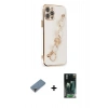 MARSİLYAN™- iPhone 12 Pro Kılıf Nova Işık Prime - Siyah 360 Mat Full Body Arka Koruyucu + Metal Kamera Lens Koruma Cam - MR