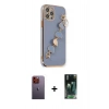 MARSİLYAN™- iPhone 12 Pro Kılıf Nova Işık Prime - Siyah 360 Mat Full Body Arka Koruyucu + Neon Fosforlu Kamera Lens - TU