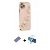 MARSİLYAN™- iPhone 12 Pro Kılıf Nova Işık Prime - Siyah 3D Antistatik Cam Ekran Koruyucu + Metal Kamera Lens Koruma Cam - GD