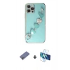 MARSİLYAN™- iPhone 12 Pro Kılıf Nova Işık Prime - Siyah 3D Antistatik Cam Ekran Koruyucu + Metal Kamera Lens Koruma Cam - GD