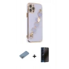 MARSİLYAN™- iPhone 12 Pro Kılıf Nova Işık Prime - Siyah 3D Antistatik Hayalet Cam Ekran Koruyucu + Shine Kamera Lens Koruma Cam - GS