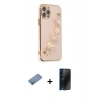 MARSİLYAN™- iPhone 12 Pro Kılıf Nova Işık Prime - Siyah 3D Antistatik Hayalet Cam Ekran Koruyucu + Shine Kamera Lens Koruma Cam - GS