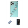 MARSİLYAN™- iPhone 12 Pro Kılıf Nova Işık Prime - Siyah 3D Antistatik Hayalet Cam Ekran Koruyucu + Metal Kamera Lens Koruma Cam - KUYL