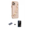 MARSİLYAN™- iPhone 12 Pro Kılıf Nova Işık Prime - Siyah 3D Antistatik Hayalet Cam Ekran Koruyucu + Renkli Kamera Lens Koruma Cam - MI