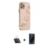 MARSİLYAN™- iPhone 12 Pro Kılıf Nova Işık Prime - Siyah 3D Antistatik Hayalet Cam Ekran Koruyucu + Kamera Lens Koruma Cam - SF