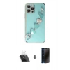MARSİLYAN™- iPhone 12 Pro Kılıf Nova Işık Prime - Siyah 3D Antistatik Hayalet Cam Ekran Koruyucu + Kamera Lens Koruma Cam - SF