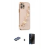 MARSİLYAN™- iPhone 12 Pro Kılıf Nova Işık Prime - Siyah 3D Antistatik Hayalet Cam Ekran Koruyucu + Yeşil Renkli Kamera Lens Koruma Cam