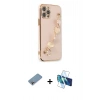 MARSİLYAN™- iPhone 12 Pro Kılıf Nova Işık Prime - Siyah 3D Antistatik Seramik Nano Ekran Koruyucu + Shine Kamera Lens Koruma Cam - GI