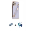 MARSİLYAN™- iPhone 12 Pro Kılıf Nova Işık Prime - Siyah 3D Antistatik Seramik Nano Ekran Koruyucu + Shine Kamera Lens Koruma Cam - GS
