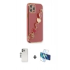 MARSİLYAN™- iPhone 12 Pro Kılıf Nova Işık Prime - Siyah 3D Antistatik Seramik Nano Ekran Koruyucu + Shine Kamera Lens - GS