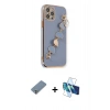 MARSİLYAN™- iPhone 12 Pro Kılıf Nova Işık Prime - Siyah 3D Antistatik Seramik Nano Ekran Koruyucu + Metal Kamera Lens Koruma Cam - GS