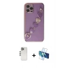 MARSİLYAN™- iPhone 12 Pro Kılıf Nova Işık Prime - Siyah 3D Antistatik Seramik Nano Ekran Koruyucu + Shine Kamera Lens - GS