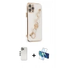 MARSİLYAN™- iPhone 12 Pro Kılıf Nova Işık Prime - Siyah 3D Antistatik Seramik Nano Ekran Koruyucu + Shine Kamera Lens - GS