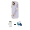 MARSİLYAN™- iPhone 12 Pro Kılıf Nova Işık Prime - Siyah 3D Antistatik Seramik Nano Ekran Koruyucu + Shine Kamera Lens - GS