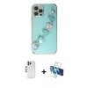 MARSİLYAN™- iPhone 12 Pro Kılıf Nova Işık Prime - Siyah 3D Antistatik Seramik Nano Ekran Koruyucu + Shine Kamera Lens - GS