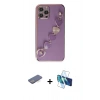 MARSİLYAN™- iPhone 12 Pro Kılıf Nova Işık Prime - Siyah 3D Antistatik Seramik Nano Ekran Koruyucu + Renkli Kamera Lens Koruma Cam - MI