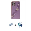 MARSİLYAN™- iPhone 12 Pro Kılıf Nova Işık Prime - Siyah 3D Antistatik Seramik Nano Ekran Koruyucu + Mavi Shine Kamera Lens Koruma Cam