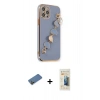 MARSİLYAN™- iPhone 12 Pro Kılıf Nova Işık Prime - Siyah 6D Mat Seramik Hayalet Nano Ekran Koruyucu + Shine Kamera Lens Koruma Cam - GD