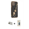 MARSİLYAN™- iPhone 12 Pro Kılıf Nova Işık Prime - Siyah 6D Mat Seramik Hayalet Nano Ekran Koruyucu + Rainbow Kamera Lens Koruma Cam - GD