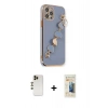 MARSİLYAN™- iPhone 12 Pro Kılıf Nova Işık Prime - Siyah 6D Mat Seramik Hayalet Nano Ekran Koruyucu + Shine Kamera Lens - GD