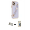 MARSİLYAN™- iPhone 12 Pro Kılıf Nova Işık Prime - Siyah 6D Mat Seramik Hayalet Nano Ekran Koruyucu + Rainbow Kamera Lens Koruma Cam - GD