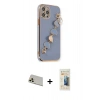MARSİLYAN™- iPhone 12 Pro Kılıf Nova Işık Prime - Siyah 6D Mat Seramik Hayalet Nano Ekran Koruyucu + Rainbow Kamera Lens Koruma Cam - GD