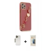 MARSİLYAN™- iPhone 12 Pro Kılıf Nova Işık Prime - Siyah 6D Mat Seramik Hayalet Nano Ekran Koruyucu + Shine Kamera Lens - GD