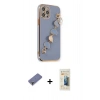 MARSİLYAN™- iPhone 12 Pro Kılıf Nova Işık Prime - Siyah 6D Mat Seramik Hayalet Nano Ekran Koruyucu + Metal Kamera Lens Koruma Cam - GD