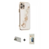 MARSİLYAN™- iPhone 12 Pro Kılıf Nova Işık Prime - Siyah 6D Mat Seramik Hayalet Nano Ekran Koruyucu + Rainbow Kamera Lens Koruma Cam - GD