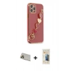 MARSİLYAN™- iPhone 12 Pro Kılıf Nova Işık Prime - Siyah 6D Mat Seramik Hayalet Nano Ekran Koruyucu + Rainbow Kamera Lens Koruma Cam - GD