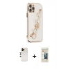 MARSİLYAN™- iPhone 12 Pro Kılıf Nova Işık Prime - Siyah 6D Mat Seramik Hayalet Nano Ekran Koruyucu + Shine Kamera Lens - GD