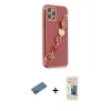 MARSİLYAN™- iPhone 12 Pro Kılıf Nova Işık Prime - Siyah 6D Mat Seramik Hayalet Nano Ekran Koruyucu + Shine Kamera Lens Koruma Cam - GD