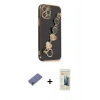 MARSİLYAN™- iPhone 12 Pro Kılıf Nova Işık Prime - Siyah 6D Mat Seramik Hayalet Nano Ekran Koruyucu + Metal Kamera Lens Koruma Cam - GD