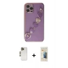 MARSİLYAN™- iPhone 12 Pro Kılıf Nova Işık Prime - Siyah 6D Mat Seramik Hayalet Nano Ekran Koruyucu + Shine Kamera Lens - GD