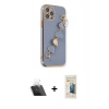 MARSİLYAN™- iPhone 12 Pro Kılıf Nova Işık Prime - Siyah 6D Mat Seramik Hayalet Nano Ekran Koruyucu + Kamera Lens Koruma Cam - SF