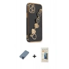 MARSİLYAN™- iPhone 12 Pro Kılıf Nova Işık Prime - Siyah 6D Mat Seramik Hayalet Nano Ekran Koruyucu + Metal Kamera Lens Koruma Cam - MI