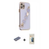 MARSİLYAN™- iPhone 12 Pro Kılıf Nova Işık Prime - Siyah 6D Mat Seramik Hayalet Nano Ekran Koruyucu + Renkli Kamera Lens Koruma Cam - MI