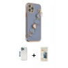 MARSİLYAN™- iPhone 12 Pro Kılıf Nova Işık Prime - Siyah 6D Mat Seramik Hayalet Nano Ekran Koruyucu + Shine Kamera Lens - MI