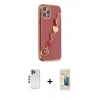 MARSİLYAN™- iPhone 12 Pro Kılıf Nova Işık Prime - Siyah 6D Mat Seramik Hayalet Nano Ekran Koruyucu + Shine Kamera Lens - MI