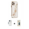 MARSİLYAN™- iPhone 12 Pro Kılıf Nova Işık Prime - Siyah 6D Mat Seramik Hayalet Nano Ekran Koruyucu + Shine Kamera Lens - MI