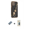 MARSİLYAN™- iPhone 12 Pro Kılıf Nova Işık Prime - Siyah 6D Mat Seramik Hayalet Nano Ekran Koruyucu + Metal Kamera Lens Koruma Cam - GS